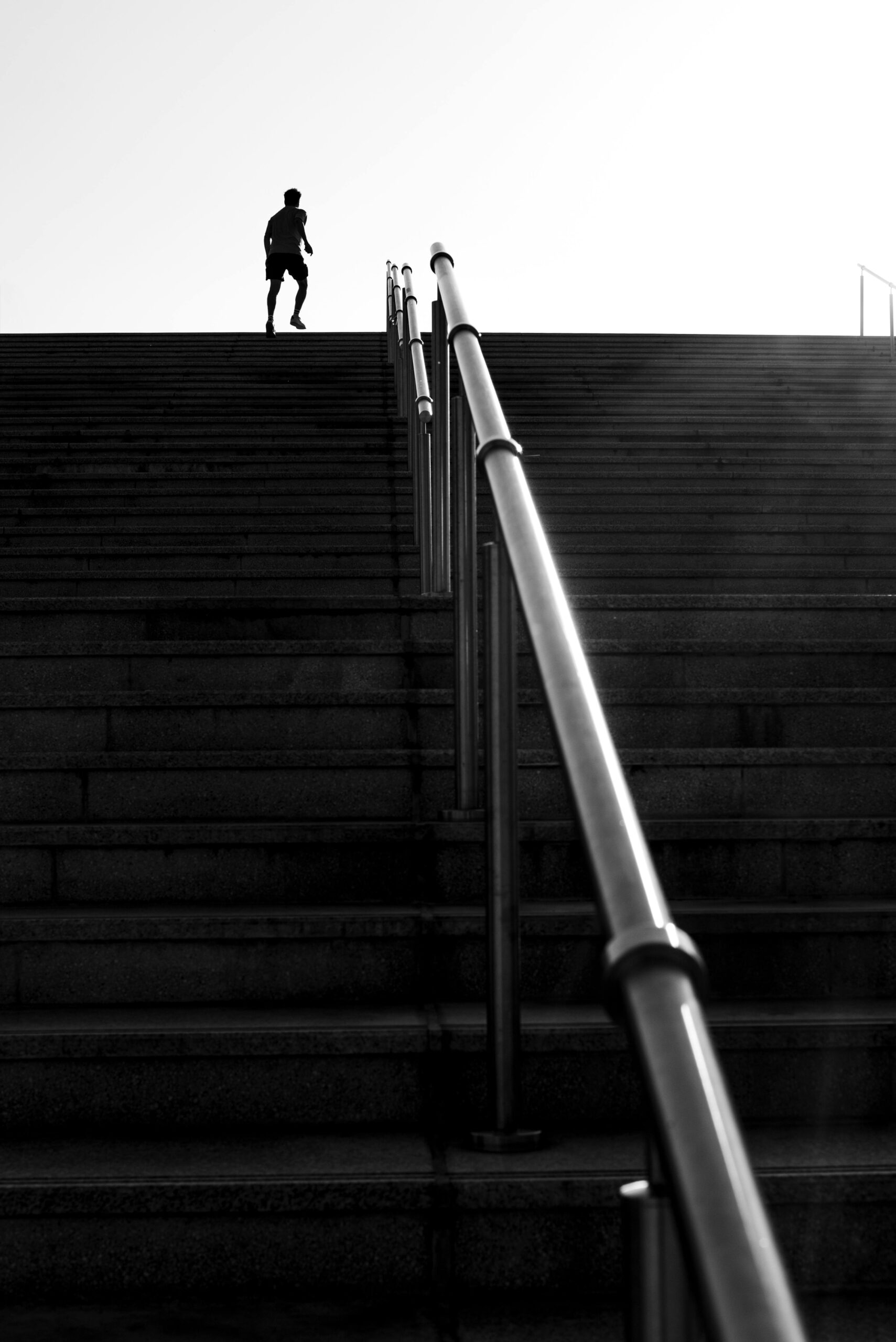 Runner beginning a running routine