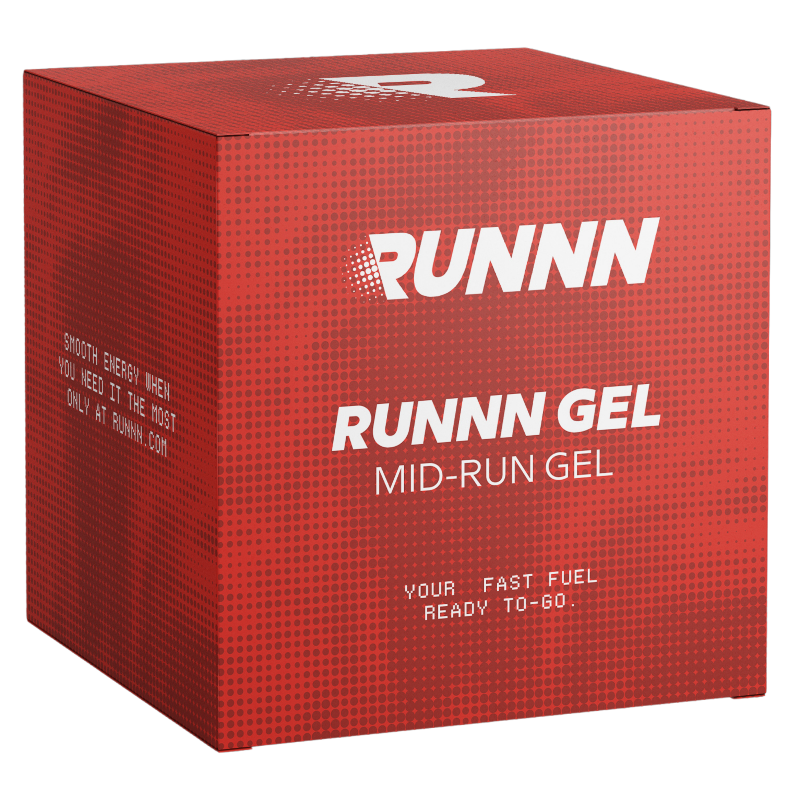 RUNNN GEL box matching the 3D scroll video